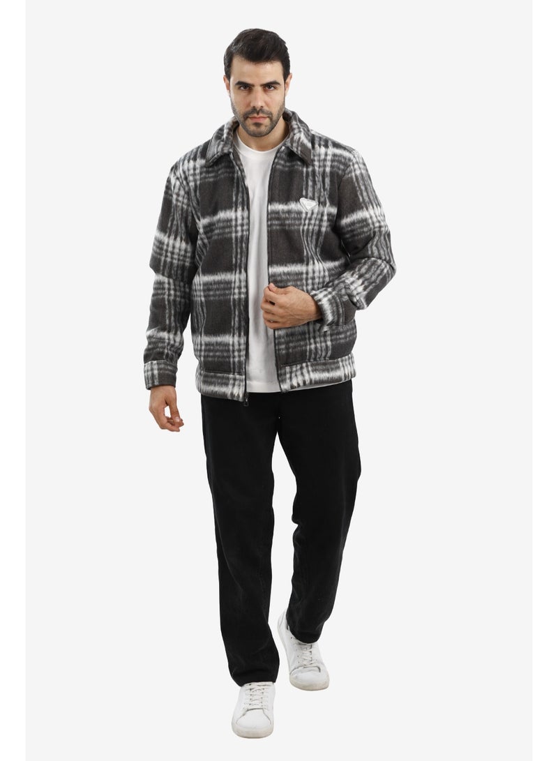 WHITE RABBIT Men’s Plaid Wool Blend Zip Jacket - Image 5